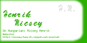 henrik micsey business card